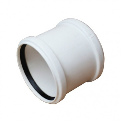 Муфта двухраструбная канализационная DN 110 мм белая бесшумная Синикон КОМФОРТ