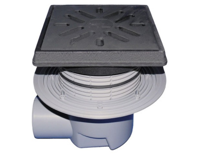 HL615,1W DN110 решетка чугун 226х226мм Трап PERFEKT, Надставной элемент с подрам, Гидрозатвор