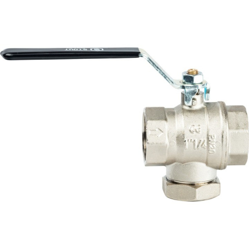 Кран шаровой с фильтром  1.1/4" резьба вн.-вн., ручка рычаг STOUT