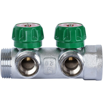 Коллектор хромированный 1" х 2 х 3/4" SMB-6850-013402 STOUT евроконус