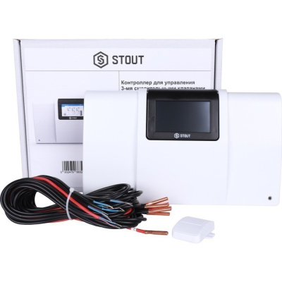 Контроллер для управления 3-мя смесительными клапанами i-3 plus STE-0101-001006 STOUT