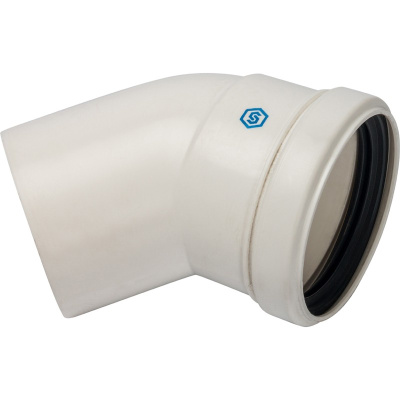 Угол для конденсационного дымохода 45° M-F Ø 80, м/п PP-FE (совместим с Baxi, Viessmann) STOUT