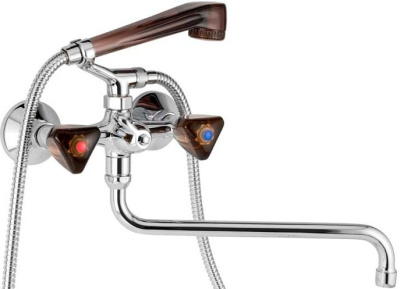 604 STELLA CER  Смеситель для ванны-умыв. излив 300 мм. с держат. с керамческой кран-буксой MOFEM