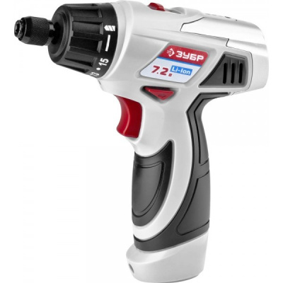 Шуруповерт аккумуляторный Li-ion 7,2 В, крутящий момент 10/5 Hm , 15 уровней +1 , ЗУБР