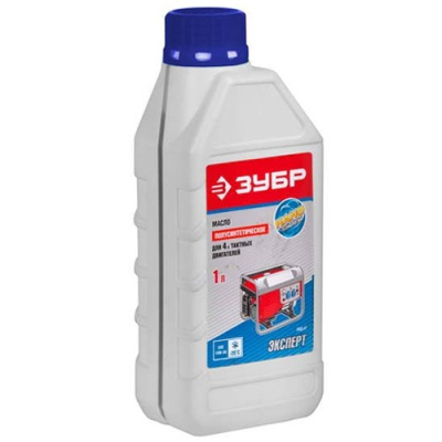 Смазочный материал ЗУБР  1л, для 4-тактных двигателей,-30С,синтетическое.