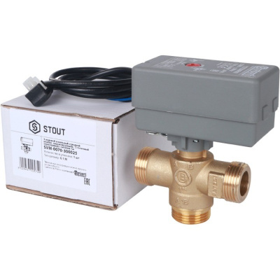 3-х ходовой 1 зональный клапан, сервопривод 230V, кабель 1 м, kv 8 SVM-0070-300025 STOUT