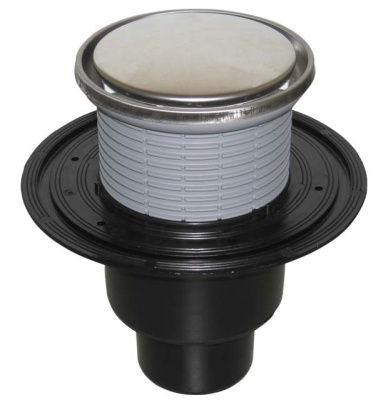 HL 310NR- DN 50/75/110 Трап с круглой решеткой из нержавеющей стали , видим части 137х137 