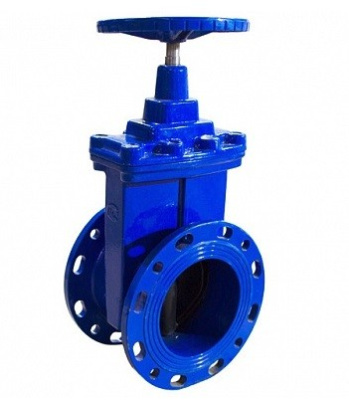 Задвижка Ду300 Ру16/10 30ч39р чугунная с обрезиненным клином синяя, до 85С° L=270мм