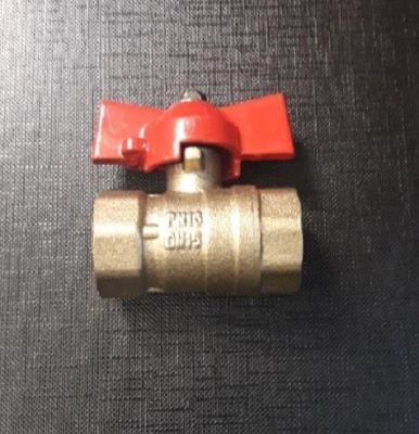 Кран шаровой латунный 1 " ВВ ( Ду25 Ру16 ) 11Б27п1  бабочка