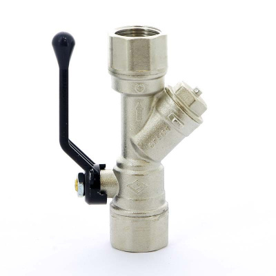 740 Кран шаровый ручка 3/4' с фильтром внутренняя-внутренняя резьба BUGATTI INDIANA