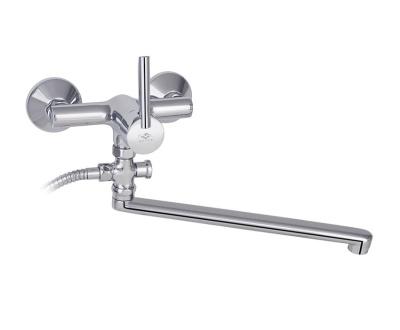 603 RUMBA  Смеситель для ванны-умыв. с плоским изливом 300мм с настенным держ.  MOFEM 