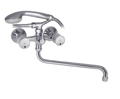 604 SPEKTRUM  Смеситель для ванны-умыв. излив 300 мм. с держат. с классической кран-буксой MOFEM