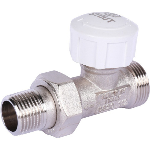 Клапан термостатический прямой (подключение ЕК) 1/2" х 3/4"ЕК SVT-0001-100015 STOUT 