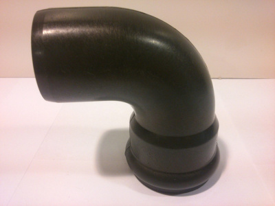 Отвод канализационный черный Ø 50(ДУ48) х90° (прямой)