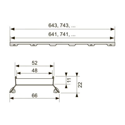 Лоток-основа для плитки 900 мм, TECEdrainline "plate II" для установки в корпус канала 600972