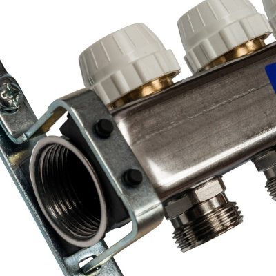 STOUT Коллекторная группа нерж. со встроенным расходомерами в сборе 1"х 9 вых.x 3/4" SMS 0917 000009