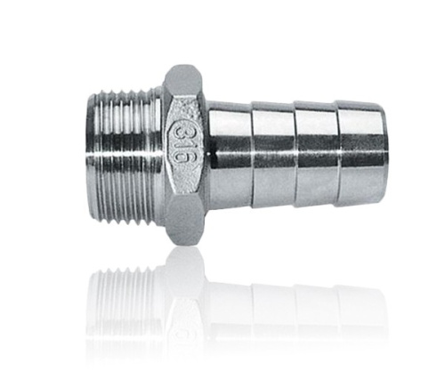 Штуцер елочка нержавеющий, AISI304 Наружная резьба (1_1/4" x 25mm), (CF8), PN16