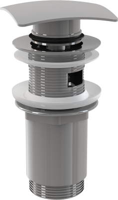 Донный клапан сифона 1.1/4" CLIK/CLACK  металлический с переливом и квадратной заглушкой A393