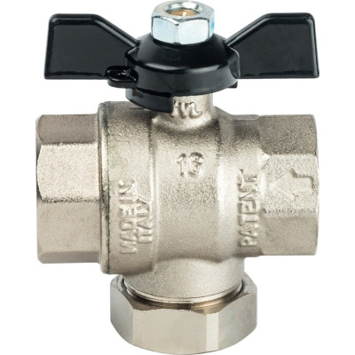 Кран шаровой с фильтром  3/4" резьба вн.-вн., ручка ,бабочка  STOUT