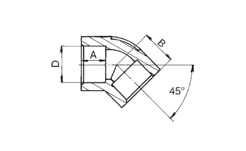 Угол DN 25 * 45 полипропиленовый FV-Plast Чехия (серый)             203025