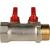 Коллектор на 2 выхода 1" х 1/2" запорный STOUT никель (красные ручки) SMB 6200 011202 Коллектор на 2 выхода 1" х 1/2" запорный STOUT никель (красные ручки) SMB 6200 011202