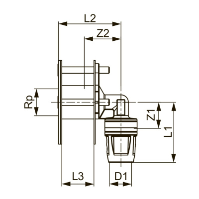 Водорозетка фланцевая 16 х 1/2" PPSU-латунь             TECElogo-Push 8620009
