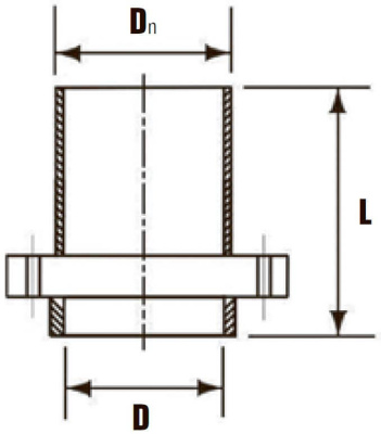 Патрубок гладкий напорный с металлическим фланцем  FW 500 Хемкор           