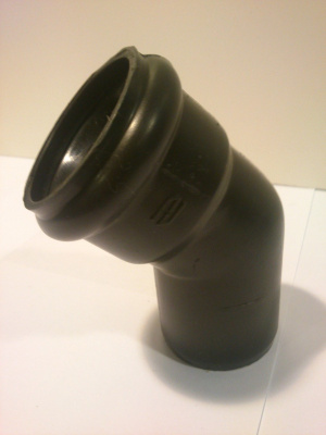 Отвод канализационный черный Ø 50(ДУ48) х45° (косой)