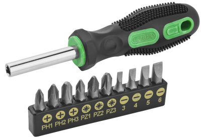 Отвертка URAGAN 10 в 1, SL 3,4,5,6 PH 1,2,3 PZ 1,2,3