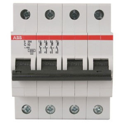 Автомат  АВВ S204,4-полюсный,6А,400В, 6Ка, тип расцепления С.