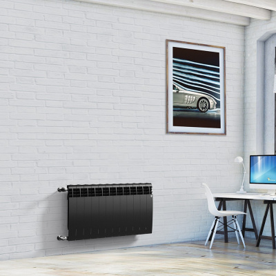 Радиатор BILINER BIMETALL 500. 12 секций  500 х80х 1044; ROYAL  2052 Вт   Noir Sable (Черный)