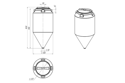 ЕМКОСТЬ ФМ 120 литров Диаметр  500 мм   Диаметр горловины 300 мм