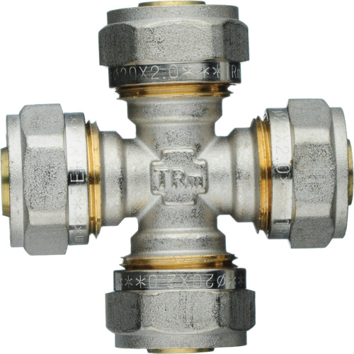 Фитинг обжимной для металлопластиковой трубы Крестовина 20 x 20 x 20 x 20 