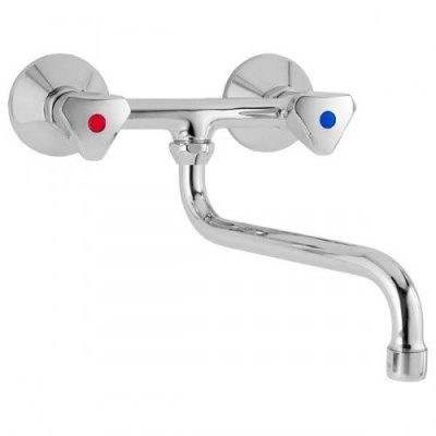 306 KR (METAL)  Смеситель для мойки, настенный, излив 125 мм. с классической кран-буксой MOFEM 