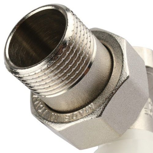 Ручной клапан угловой терморегулирующий  3/4" со сгоном. Резьба внут - нар  SVRS 2102 000020 