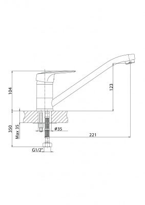 SOL1100 Смеситель KÖNNER SOLO для кухни с поворотным изливом