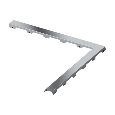 Декоративная угловая решетка 1000х1000 мм, TECEdrainline "steel II", нерж. сталь-полированная 611082