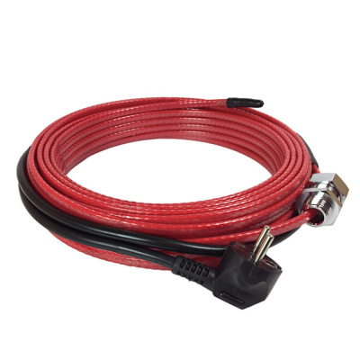 Саморегулирующий греющий кабель установка на трубу 27 м. SHTEIN SWT - 15 с вилкой  