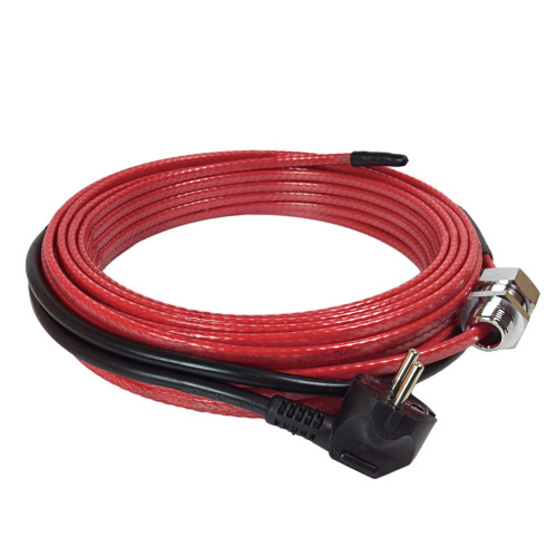 Саморегулирующий греющий кабель установка на трубу 30 м. SHTEIN SWT - 15 с вилкой  