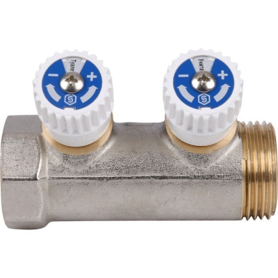 Регулировочный  коллектор  на 2 вых 1" х 1/2" STOUT никель  SMB 6851 011202