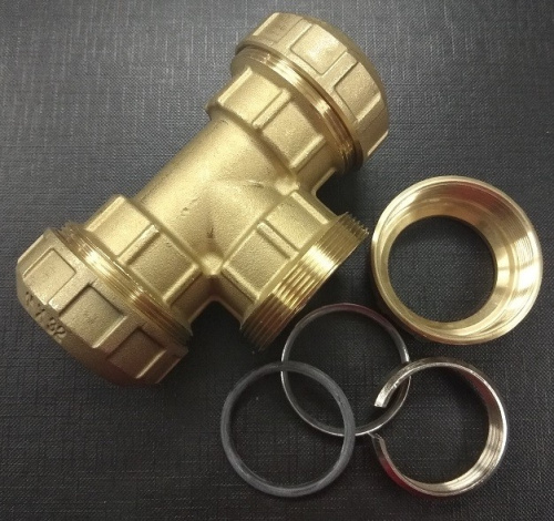 Тройник  25 х 25 х 25  Латунь для труб ПНД  Itap