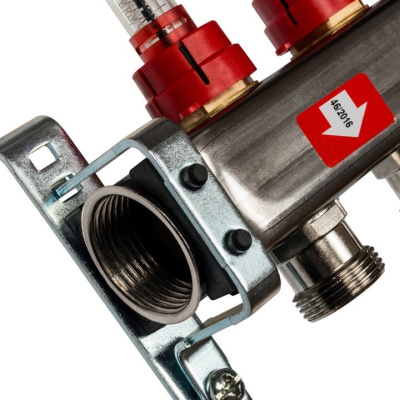 STOUT Коллекторная группа нерж. со встроенным расходомерами в сборе 1"х 4 вых.x 3/4" SMS 0917 000004