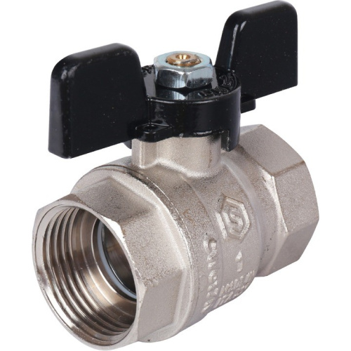 Стандартнопроходной шаровой кран 1/2" резьба  внутренняя-внутренняя, ручка бабочка STOUT 