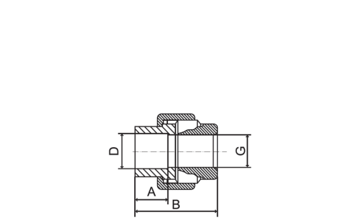 Американка 50 х1.1/2" внутренняя резьба                    полипропилен FV-Plast Чехия (серый)236050