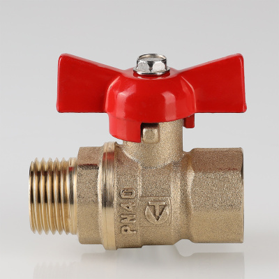 Кран шаровой СТАНДАРТ, рукоятка бабочка 1/2", вн.-нар. (PN40) VALTEC VT.123.GN.04