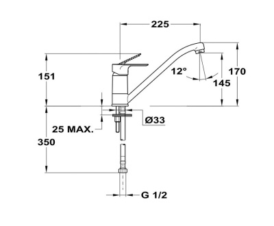 302 TREND PLUS ART Смеситель для мойки c поворотным изливом 225 мм  MOFEM 