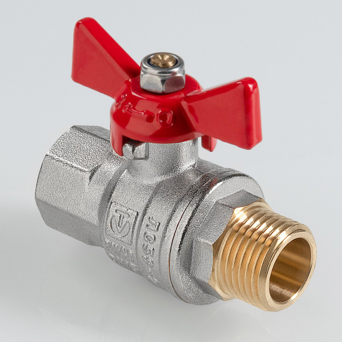 Кран шаровый ГОСТ Р 59553-2021, Бабочка рукоятка 3/4" вн.-нар. VALTEC  VT.418.N.05