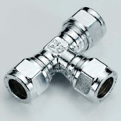 ТРОЙНИК  Хромированный 10  х 10 х 10   TIEMME обжим