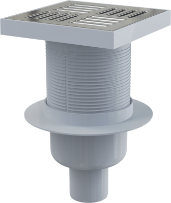 Трап 150х150/50 мм прямой сток, решетка из нержавеющей стали, гидрозатвор мокрый APV6411