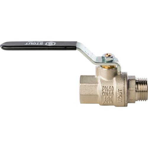 Шаровой кран  полнопроходной 1,1/2" ручка рычаг STOUT резьба внутренняя-наружная